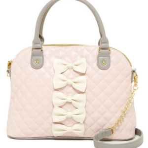 betsey johnson quilted bow satchel